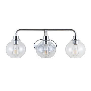 Sandrine Iron/Seeded Glass Cottage Rustic LED Vanity Light